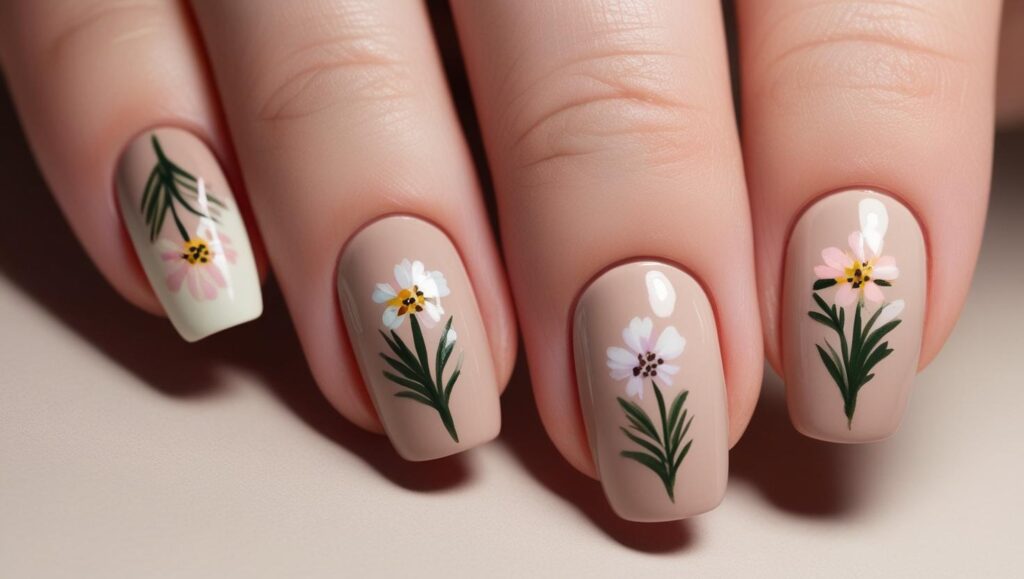 manicura primavera 2025 - flores mini
